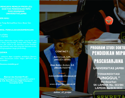 INFORMASI PENERIMAAN MAHASISWA BARU PROGRAM DOKTOR PENDIDIKAN MIPA UNIVERSITAS JAMBI TAHUN 2023